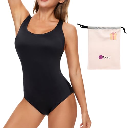 So'Cosy Maillot de Bain Menstruel 1 Pièce - Anti-Fuite Règles et Post-Partum, Flux Léger à Modéré - Étanche, Confortable, Discret - Femme & Ado
