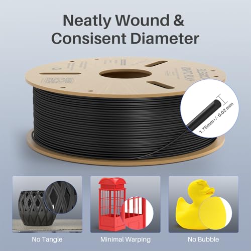 Image of ELEGOO Rapid PLA Plus Filament 1.75mm Black & White 2KG, PLA+ 3D Printer Filament for 600 mm /s High Speed Printing, Dimensional Accuracy + /- 0.02 mm, 2 Pack 1kg Spool(2.2lbs)