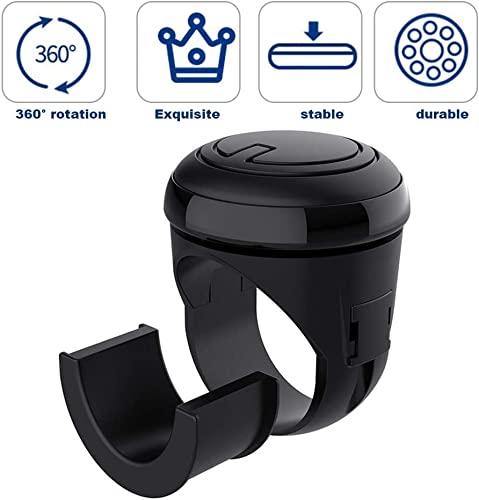 Image of Automaze 3R-2251 Black 360 Rotation Universal Car Steering Knob Wheels Spinner Knob Power Save Easy Turn Ball Booster