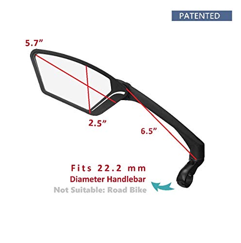 Meachow New Scratch Resistant Glass Lens,Handlebar Bike Mirror, Rotatable Safe Rearview Mirror, Bicycle Mirror,(Silver Left Side) Me-010Ls #TOP2