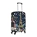 NLCUUIQ Paris Tower Flower Travel Luggage Cover Fashion Stretch Suitcase Protector Washable Dust Proof Suitcase Cover Anti-Scratch Elastic Travel Baggage Covers Fits 25-28 Inch Luggage