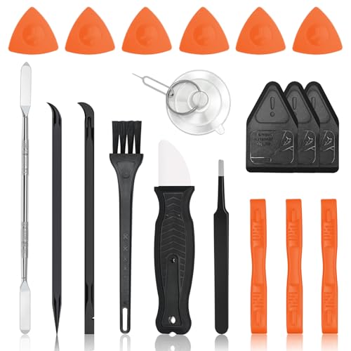 Kit Reparación set de spudger metal, palanca plástico, púas aperturas, pinzas, ventosa, 20 pc juego de palancas para iPhone/iPad/ps4/ps5/xbox/switch celurar, pantalla de teléfono, tableta y ordenador