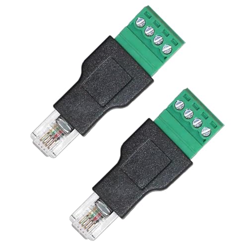 Adaptador RJ11 a terminal de tornillo 4P4C y extensor de cables de teléfono de 4 pines