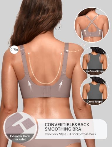 OEAK Women Value Series Jelly Bras Wireless Pushup Convertible Bra Grey,4XL — view 3