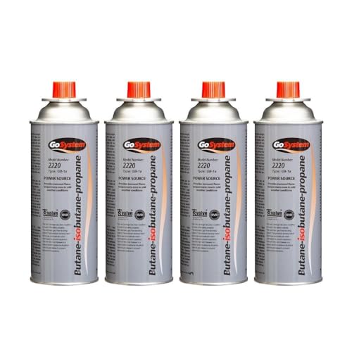 Green Haven Butane Gas Canisters Pack of 4 - Gas Stove Camping Cooker for BBQ - Camping Gas Canisters for Camping Stove Gas - Propane Gas Bottle - EN417 Gas Cylinders for Camping - Butane Gas Refill