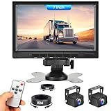 Sistema di telecamere di retromarcia con doppia telecamera, monitor da 7" a 2 schermi divisi, impermeabile, visione notturna HD, telecamere di retromarcia per camion/autocaravan/rimorchi/auto, 12V-36V