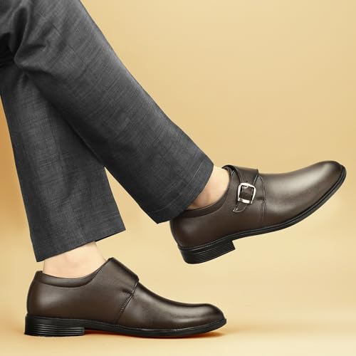 Image of BLUETAN Men's Synthetic Leather Monk Strap Perfect Look Officewear /Wedding /Stylish&Comfortable Formal Shoes