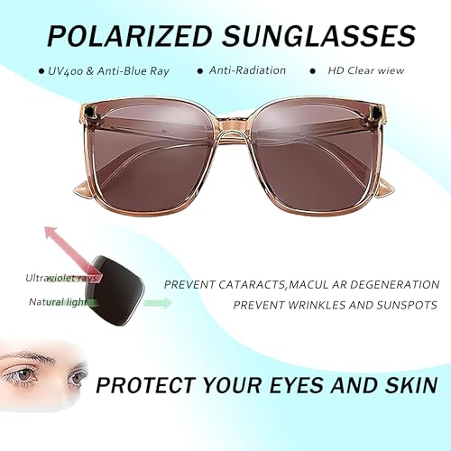 Square Sunglasses for Women - Vintage Gradient Lens Fashion Oversized Shades3