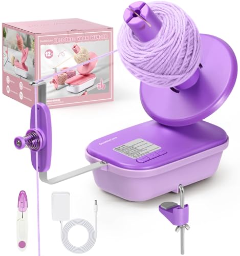 Enrouleur de Laine Electrique,Version Améliorée 2025 Bobineuse Automatique Enrouleur Laine Avec 3 Vitesses Réglables,Pour Le Tricot et le Crochet,Aide pour les...