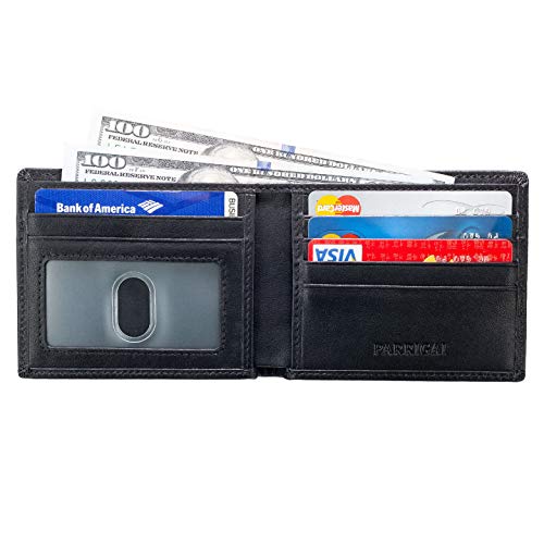 Parrigai Wallets for Men - RFID Blocking Mens Bifold Genuine Leather Slim Wallet