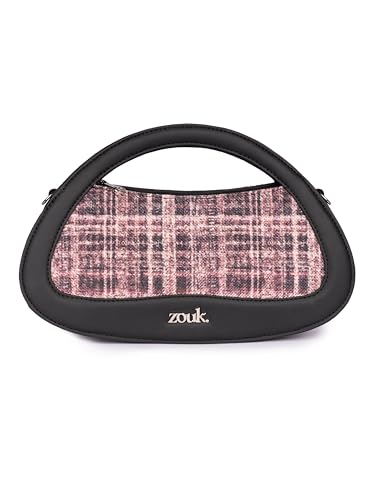 Image of ZOUK Nadia Sling Bag for Women - Stylish Crossbody with Cutout Top Handle | Handcrafted Shoulder Bag with Multiple Pockets & Water-Resistant Lining | Formal & Casual Use |