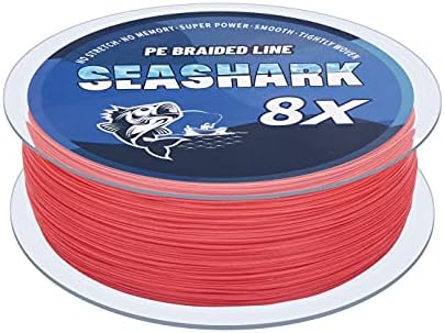 Seashark Braided Fishing Line Color Never Fade 8 Strands Super Strong PE Fishing Line Abrasion Resistant Fishing Wire Zero Stretch Multiple Colors 6lb to 80lb