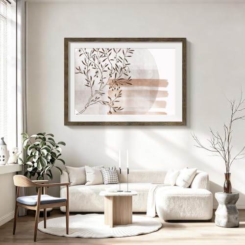 Image of Picrit 28x40 Rustic Brown Poster Frame, Picture Frame for Wall, 3 Pack