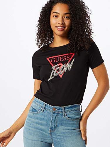 Guess Donna T-Shirt Logo Icon Nero MOD. W0YI32