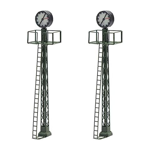 Evemodel 2pcs luces iluminadas plataforma reloj en celosía mástil N escala Cover