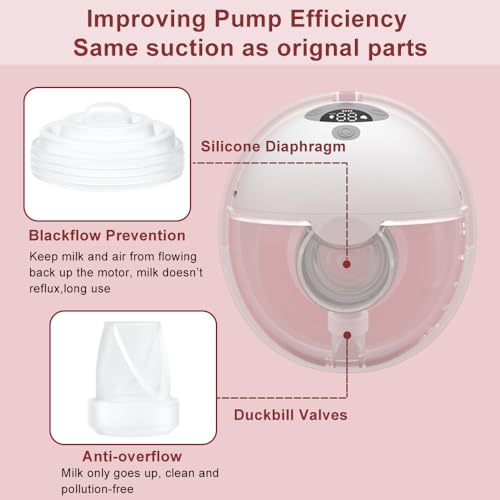Image of 10PCS M5 Breast Pump Replacement Parts, 6pcs Silicone Duckbill Valve & 4pcs Silicone Diaphragm Compatible with Momcozy M5 Wearable Breastpump, Mom Cozy Breastfeeding Essential Accessories