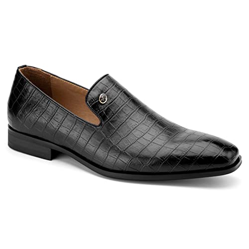 Image of Meijiana Mens Loafers Wedding Dress Shoes Slip-On Loafers for Men Tuxedo Suit Shoes