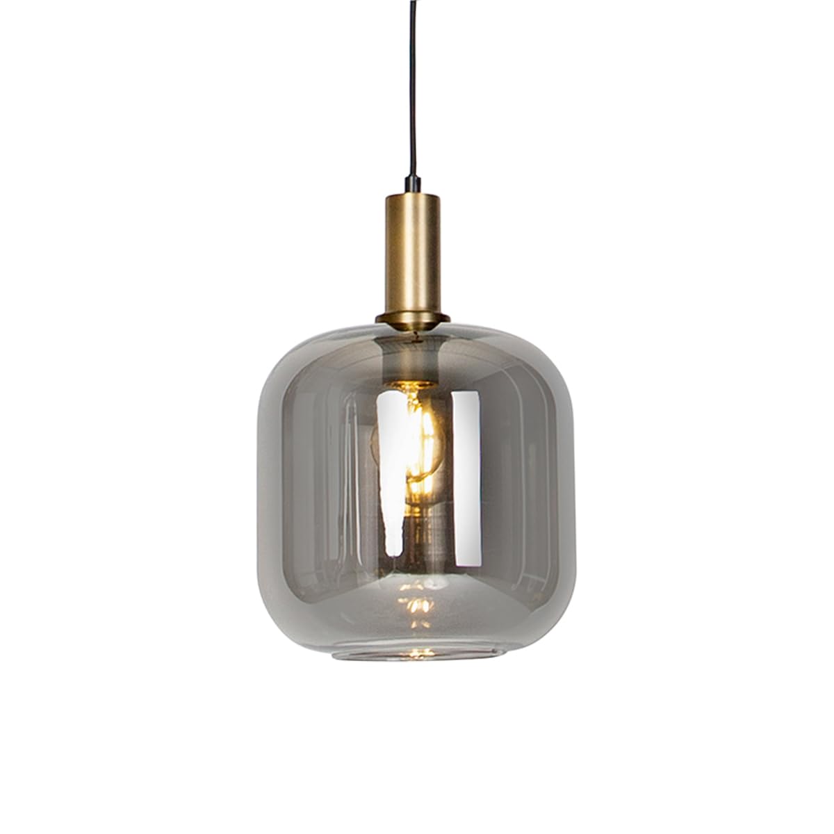 Qazqa zuzanna - Suspension - 1 lumière - Ø 25 cm - Noir et Or - Design - éclairage intérieur - Salon I Chambre I Cuisine I Salle à manger