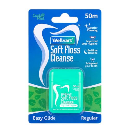 Image of Soft Floss Cleanse Cool Mint Dental Floss 50 meter | Daily Oral Care Floss for Interdental Cleaning | Helps Remove Food Particles & Plaque | Fresh Breath & Help to Improved Oral Hygiene.