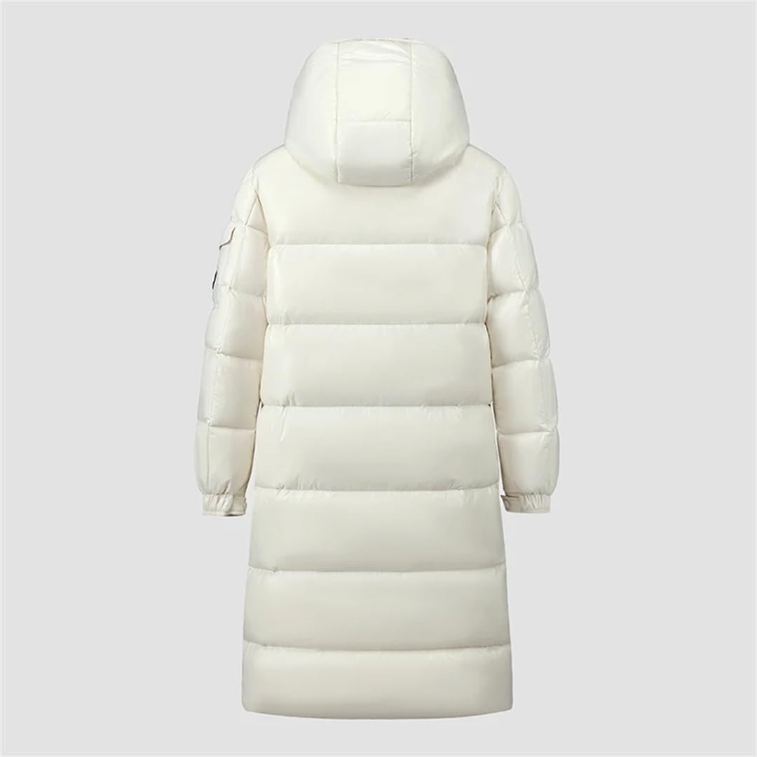 Mens Sports With Hat Solid Color Long Coat Zipper Down Jacket