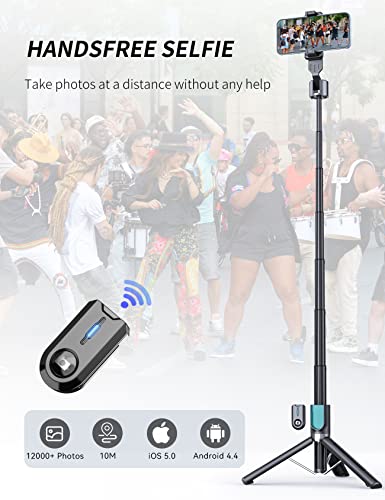 Selfie Stick Phone Tripod, Tupwoon Portable 43 Inch Aluminum Alloy Selfie Stick With Detachable Remote Compatible With Iphone, Samsung Android Smartphone #TOP4