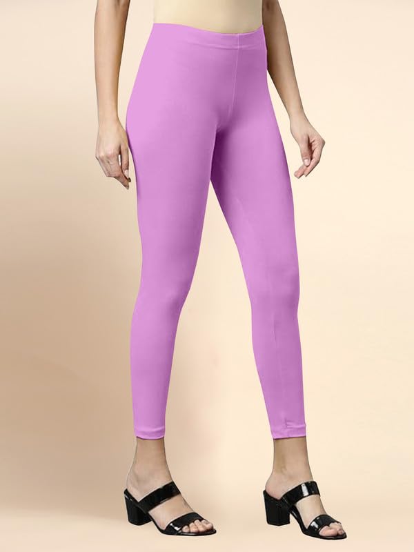 Image of TRENDMALLS Women's Microfiber Elastane Stretch Soft Cropped Leggings with Ultrasoft Waistband for Women