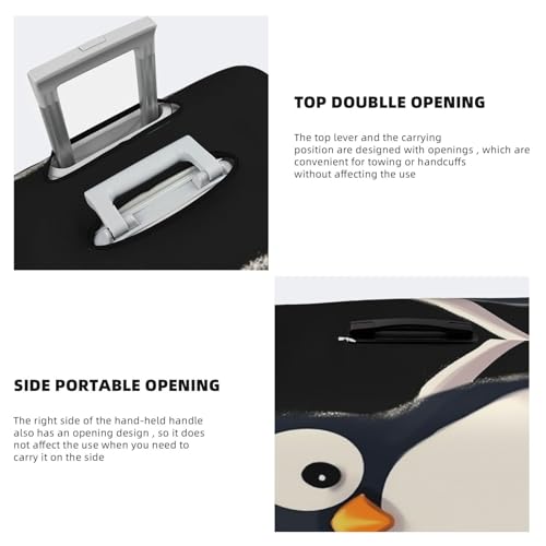 Cute Penguin Luggage Covers for Suitcase Washable Suitcase Cover Fashion Stretch Suitcase Protector Cover Anti-Scratch Baggage Covers Fit 18-32 Inch Luggage X-Large4