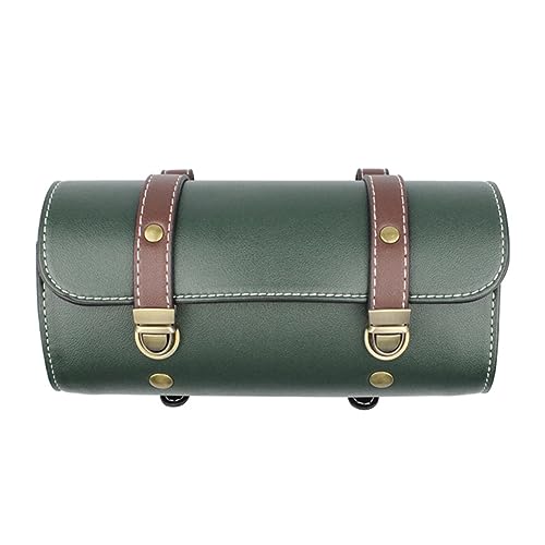 Bolsa frontal universal para horquilla de motocicleta LIRU en cuero verde con kit para bicicletas y motos miniatura 1