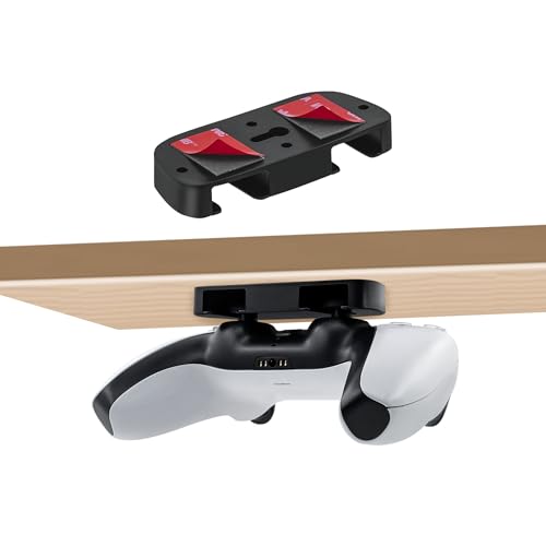 Tolesum Ständer für PS5 Controller, Unterm Tisch Halterung für PS5, Horizontaler Halterung mit Klebeband für PS4, Tisch Aufbewahrung Under Desk Holder für PS4/PS5 Controller Zubehör