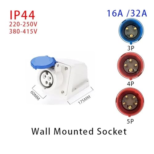 Enchufe industrial de pared con diseño impermeable y a prueba de explosiones 3