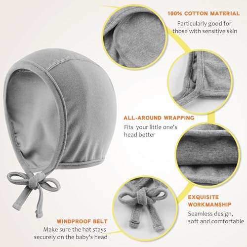 Image of JANGANNSA Newborn Baby Hospital Hat Infant Set Head Cap Lovely Ears Belt Beanie 0-8Months