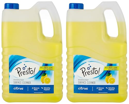 Amazon Brand - Presto! Disinfectant Surface/Floor Cleaner - 5 L (Citrus)|Kills 99.9% Germs (Pack of 2)