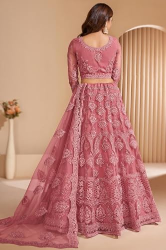 Image of ZAALIMA FASHION Women's Semi Stitched satin blend Lehenga Choli with Embroidered Pattern Unstitched Blouse and Dupatta Set | Women's Lehenga Cholis