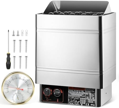 SINLJXDD Sauna Heater-Electric Sauna Heaters 220V 6KW with Built-in Controller,Suitable 260 Cu.Ft Sauna for Home,Home Steam Sauna Bathroom,SPA Houses,Hotels Dry Saunas(6KW)