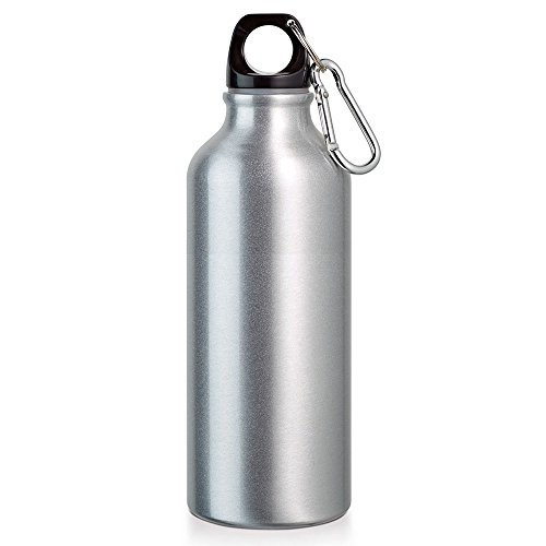 Garrafa Squeeze Sport 500 ml com Mosquetão TopGet (Prata)
