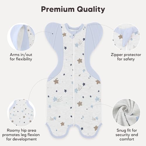 Image of Susurration Baby Sleep Sack, Self-Soothing Swaddle for Newborns, Improves Sleep, Snug Fit Helps Calm Startle Reflex, Newborn Essentials for Baby, 2 Pack, 3-6 Months, 13-19 lb