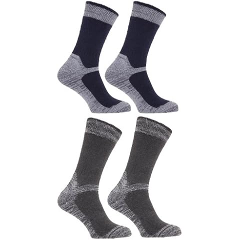 Universal Textiles Mens Heavy Weight Reinforced Toe Work Boot Socks (Pack Of 4) (US Shoe 7-13) (Navy/Grey) Cover