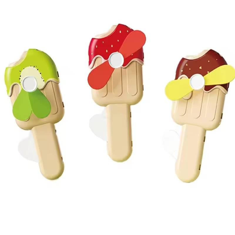 Kids Hand Pressure Mini Fan, Unicorn Ice Cream, Candy Design, Portable Battery-Free Toy, Pack of 2, Multicolour (Chocolate Hand Press Fan)-image-27