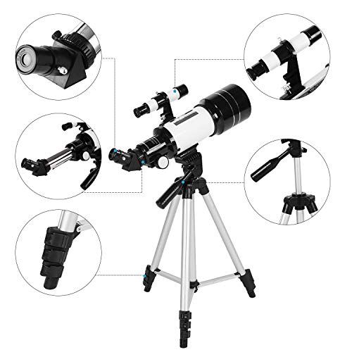ERYUE Telescópio,Telescópio astronômico de 70 mm Telescópio monocular de alta potência 150X luneta r