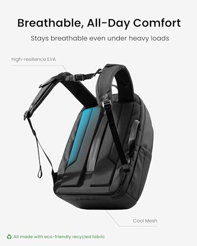 Image of tomtoc T77 Laptop Backpack, Large Business Work Bag Fits 16 Inch Laptop, Water-Resistant, Business Trip, Weekend Getaway