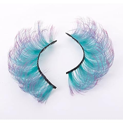 KFZR Ombre Lashes Gradient False Eyelashes Colored Eyelash Colorful Blue Purple Orange Pink Green Extension D Curl 1 Pair Eye Lashes (C116) Cover