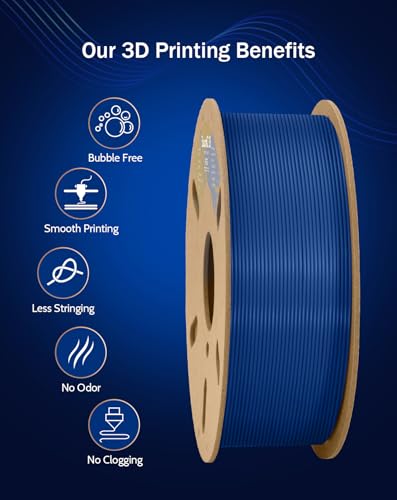 Image of DURAMIC 3D PETG Filament 1.75mm Blue, 3D Printing Filament 1kg Spool(2.2lbs), Blue Filament 1.75mm Dimensional Accuracy + /- 0.05 mm Non-Tangling Non-Clogging Non-Stringing