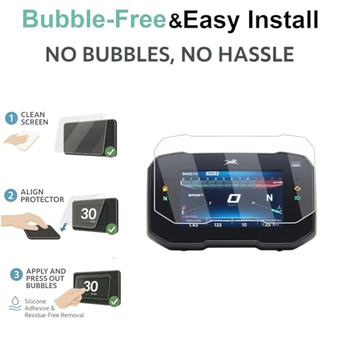 Image of Wisely Pack 2 - Screen Guard for TVS APACHE RTX 300 (2025) Bike - TFT Display Digital Meter Protector - HD Clear, Full Cover - Easy Installation Kit - Instrument Cluster Accessories