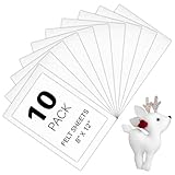 HTVRONT White Felt Sheets for Crafts - 10pcs Stiff Felts, 8x12 Felt Sheet, 1mm White Fabric Sheets, Thin Felt Pack Patchwork Craft Supplies, Felt Squares A4 Size