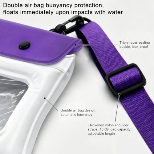 Impermeable de teléfono celular protector flotante Fuuxtci de 2 piezas para playa 4