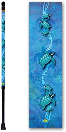 Bastón para caminar con mango en T Derby de aluminio ajustable bonito diseño de tortuga marina para hombres o mujeres