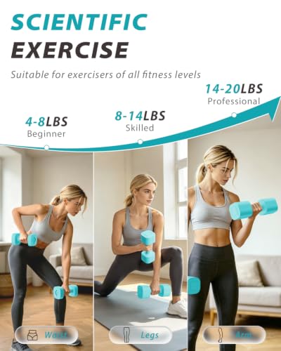 Image of Ragebby Adjustable Dumbbell Set of 2, Weights for Men and Women at Home, Anti-slip Handle, 3 in 1 Free Weights Dumbbells Set, 2lb /3lb /5lb /10lb /15lb /20lb for Pilates, Yoga, Strength Training