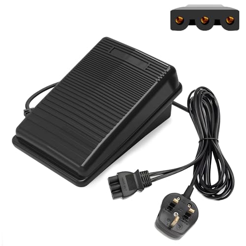 Foot Control Pedal for 220V Sewing Machine, Anti Slip Sewing Machine Foot Pedal with UK Plug, Sewing Control Pedals for Replacement