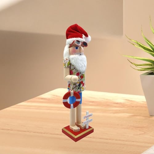 Père Noël d'été cadeau original figurine bois pour les fêtes