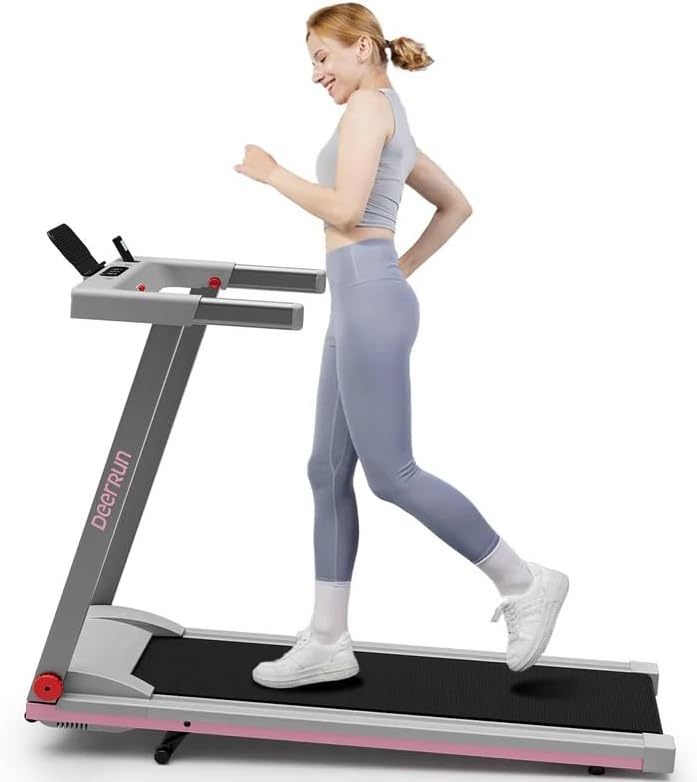 DeerRun Treadmills for Home, 3.5HP Folding Treadmill with Incline, 350 LBS Weight Capacity, Compact Portable Treadmill for Small Space Walking Jogging Running